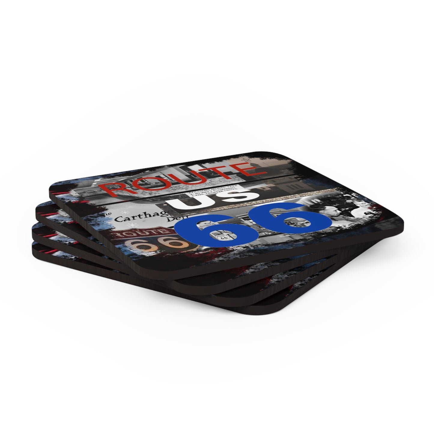 Route 66 Corkwood Coaster Set